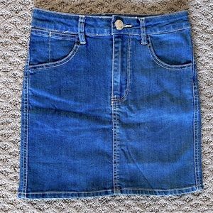 Denim Stretchy High Waist Skirt